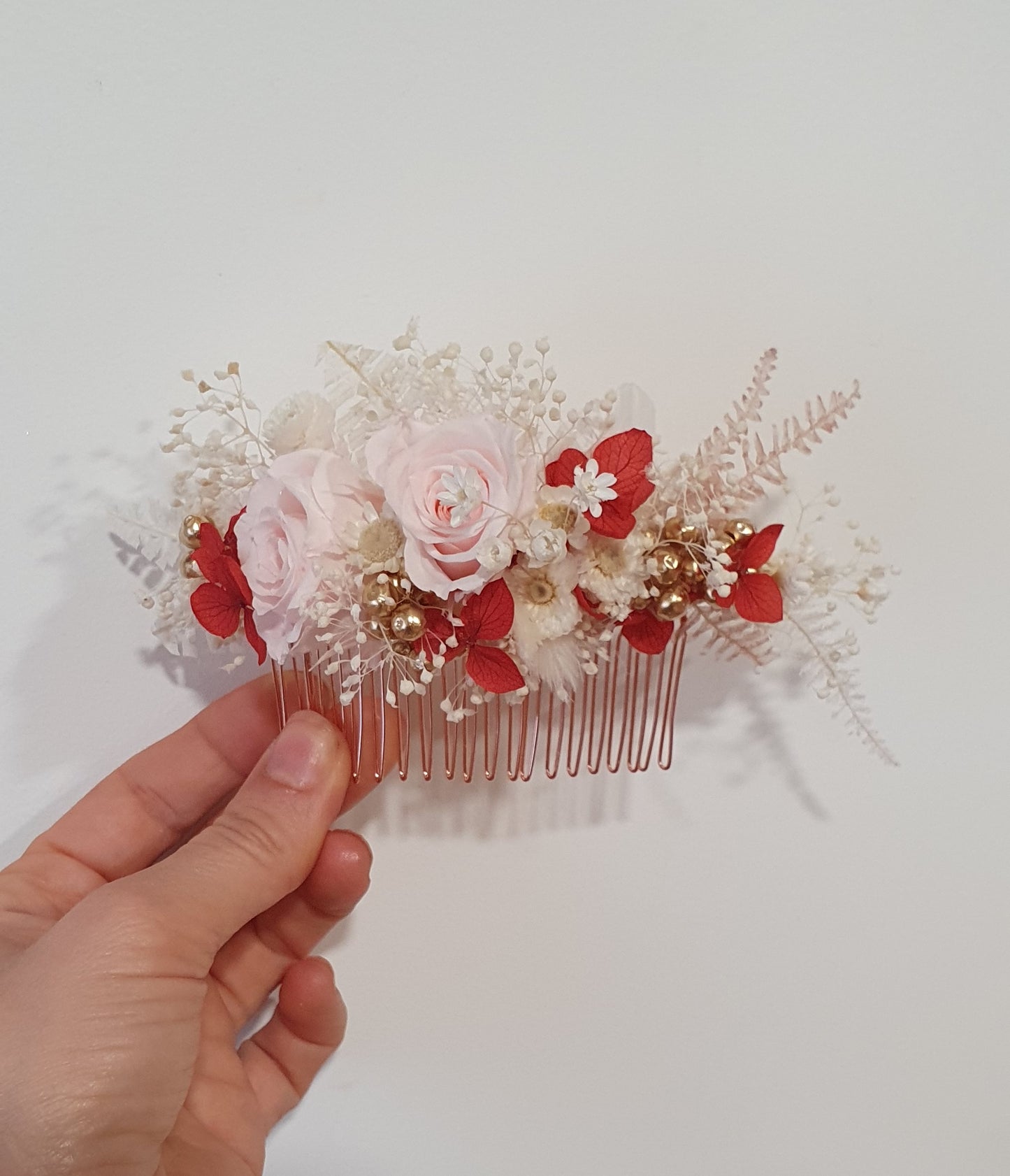 Peigne fleuri | Avec rose