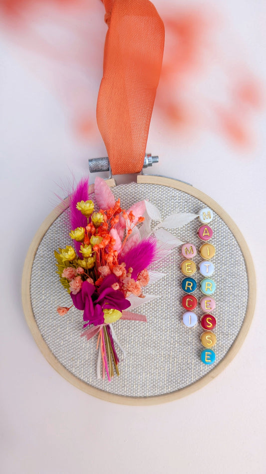 Tambour fleuri - Cadeau maitresse/ nounou/atsem...