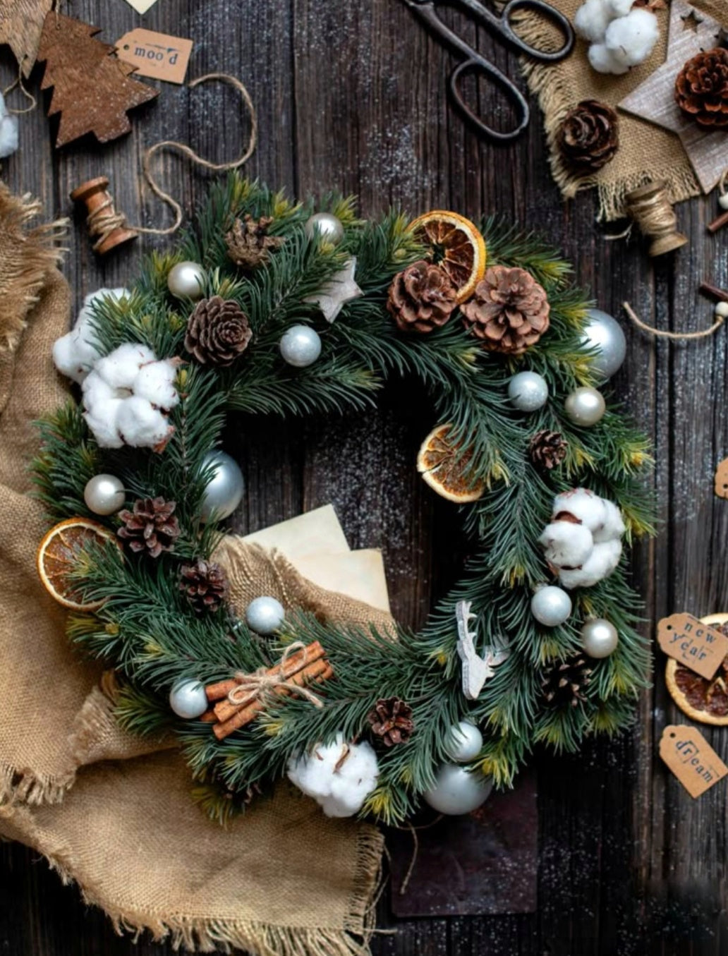 Atelier DIY enfant couronne noël bordeaux