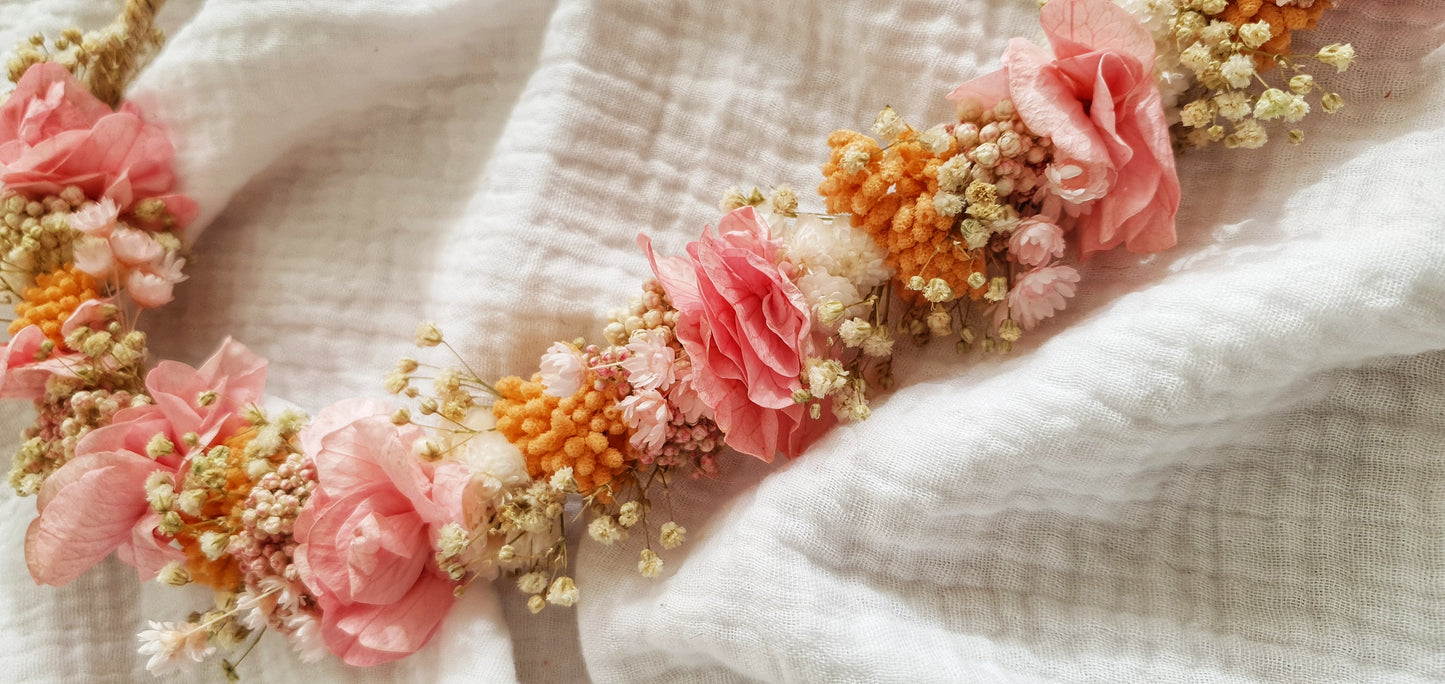 Demi coeur corde | rose