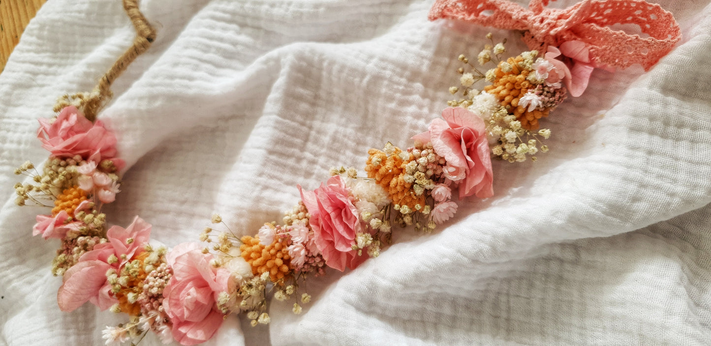 Demi coeur corde | rose