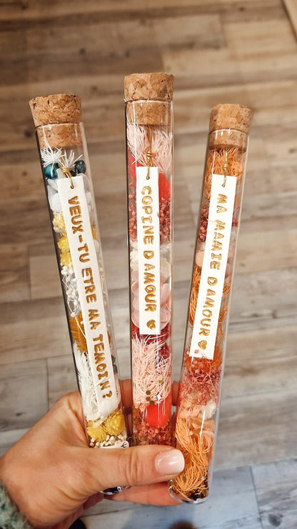 Fiole fleurie personnalisable - Cadeau unique