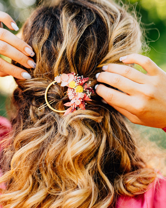 Barrette florale  | Ronde